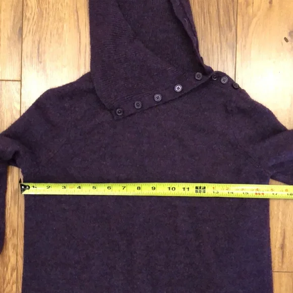 Reitmans Long sleeve sweater with shawl collar, side vents and button detail - Picture 6 of 7